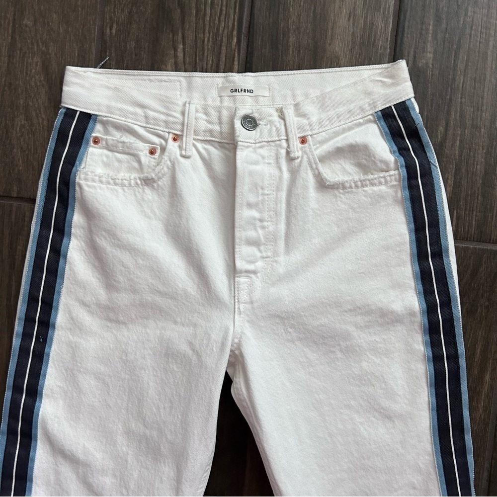 GRLFRND Karolina High Rise Jeans in Ocean Eyes White Sz 26 - Picture 5 of 11